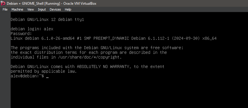 Boot the system -- Logged In